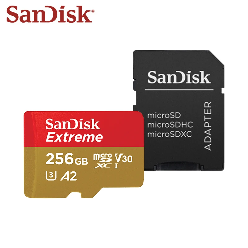 Sandisk Micro Sd Kaart Extreme A2 V30 U3 Sdxc Flash 32Gb 64Gb 128Gb 256Gb 512Gb 1Tb Microsd 4K 190 Mb/s Tf Kaart Voor Telefoon Laptop