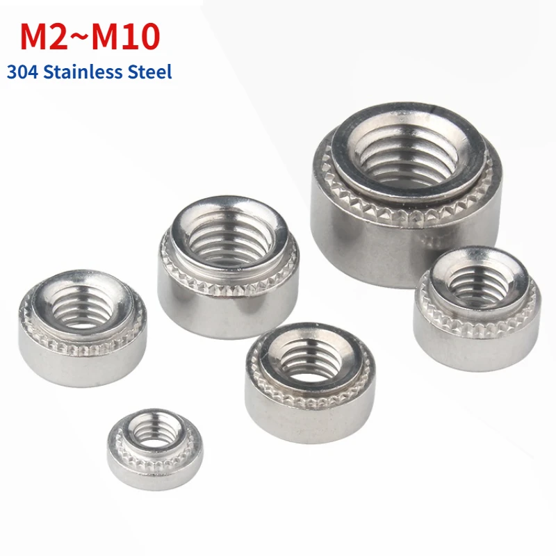 

M2 M2.5 M3 M4 M5 M6 M8 M10 304 Stainless Steel CLS Self-Clinching Nut Press Insert Rivet Nut Nutsert Rivnut Slab 0.8-3.2mm