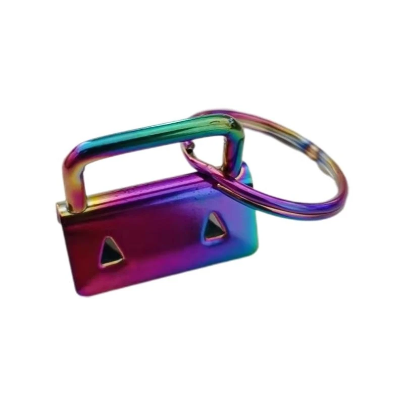 E06B 1 Inch for Key Hardware Tail Clips Set of 100 with Ring Metal Iron Clip Weaving Belt Accessory for DIY Belts Bag
