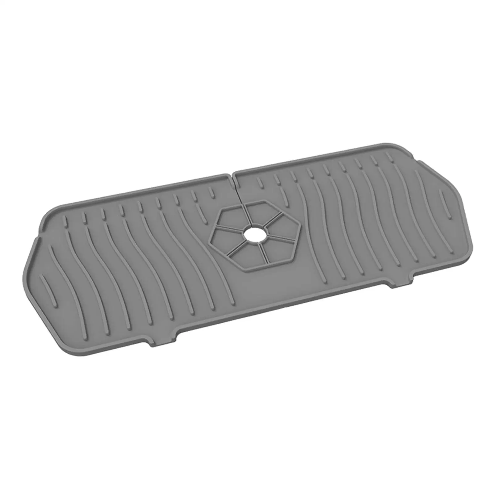 Kitchen Sink Faucet Splash Catcher Silicone Mat Absorbent Pad for Countertop Protector Wrap Around Self Draining Non Slip