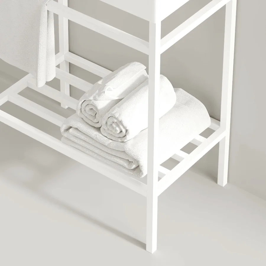 

LOFI 24'' Freestanding Bathroom Iron Shelves without Basin White