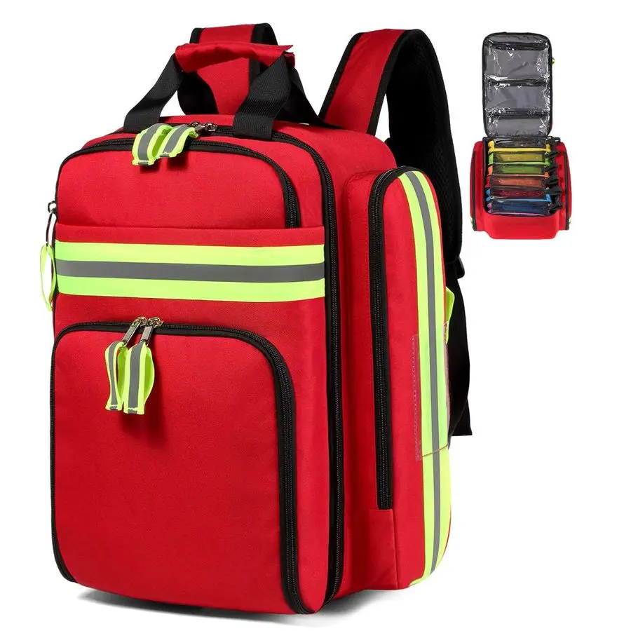 

First Aid Backpack Medical Evacuation Bag Red Emergency Lifeguard Bag for Ems Emt First Responder Trauma Red