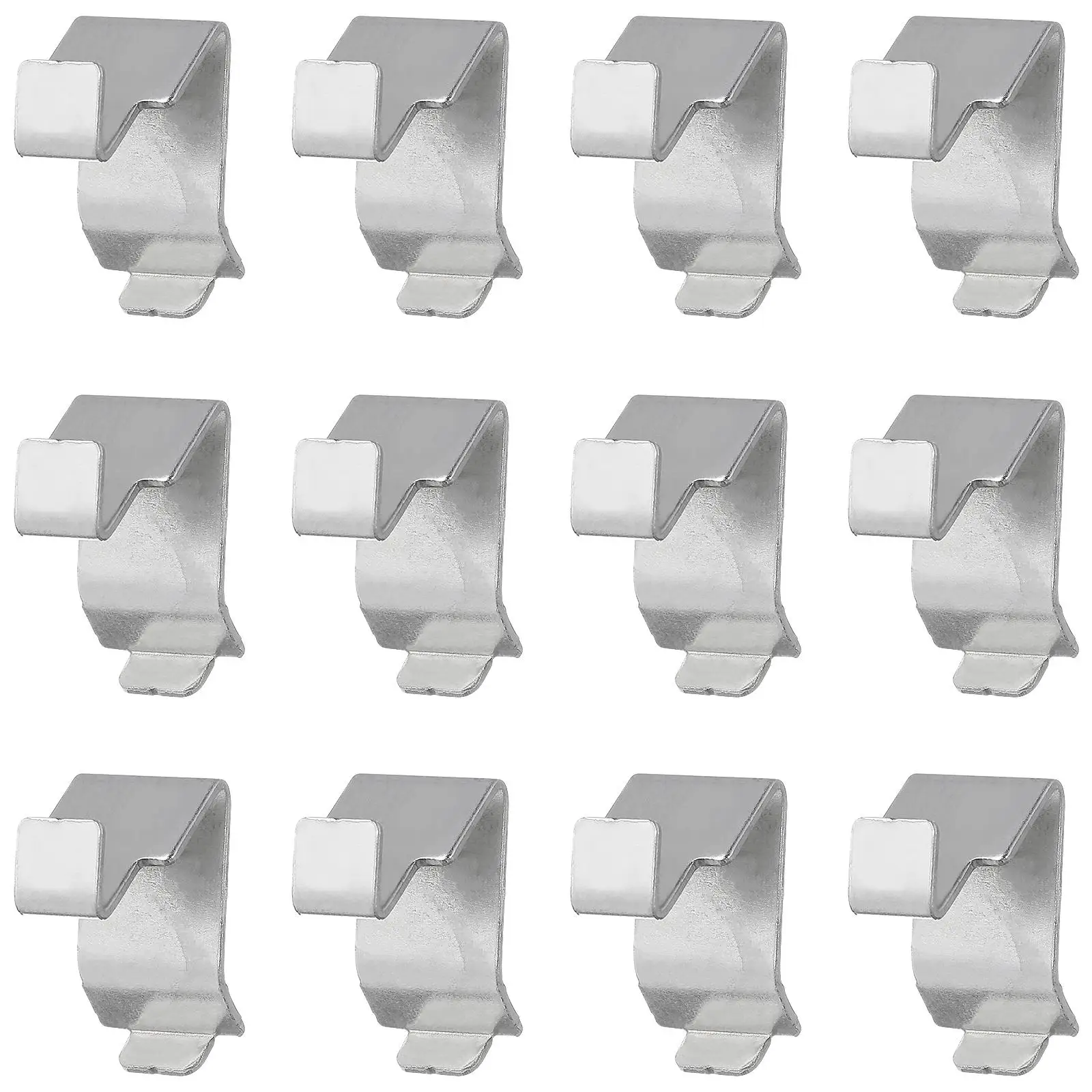 

12 Pcs Folding Shelf File Cabinet Accessories Metal Clip Clips Laminate Support Silver
