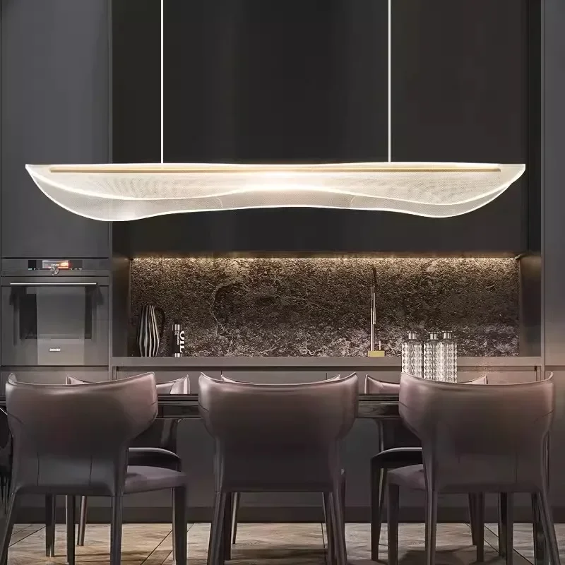 Lampadari a LED nordici a curva lunga per sala da pranzo Tavoli alimentari Corridoio Scrivanie per ufficio Lampada a sospensione Decorazioni per la