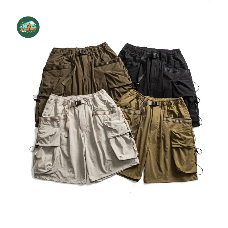 W2EJOURNEY EU US Size Luxury Quality Casual Shorts Outdoor Wear Summer Quick-Dry Men'S Multi-Pocket Cargo Shorts