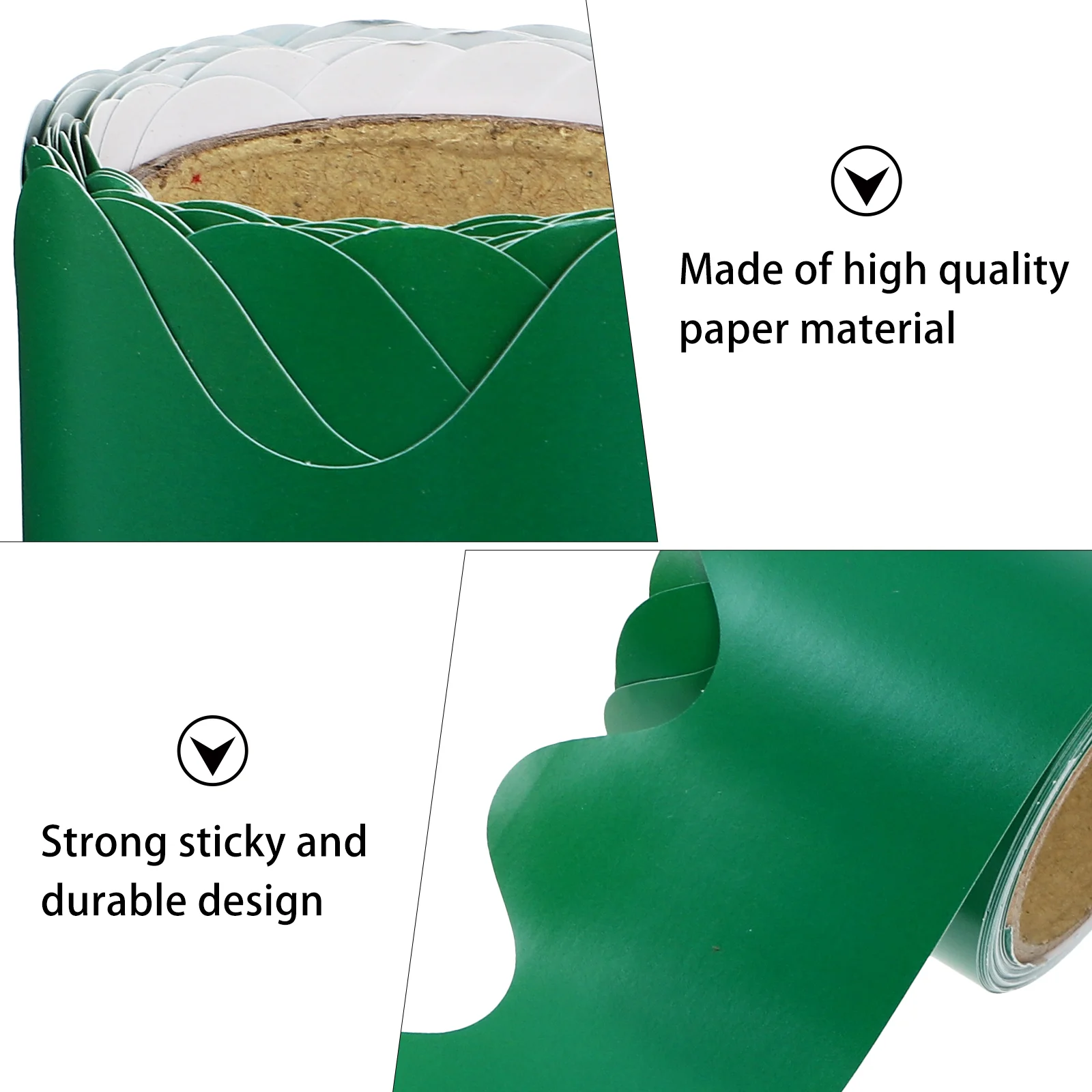 Adorno de boletín de papel decorativo con borde de 5 M, decoración para el aula, pizarra, papel tapiz verde, cinta, accesorio de mermelada para oficina