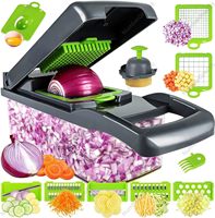 14-in-1 Kitchen Vegetable Chopper, Multi-Function Onion and Veggie Slicer, Food Processor, High-Quality