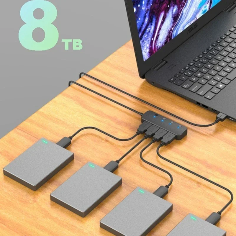 4 Poort Usb3.0 Hub Usb Naar Usb 3.0X4 Multiports Adapters Voor Pc Computer Laptops Usb Extensie Extenders