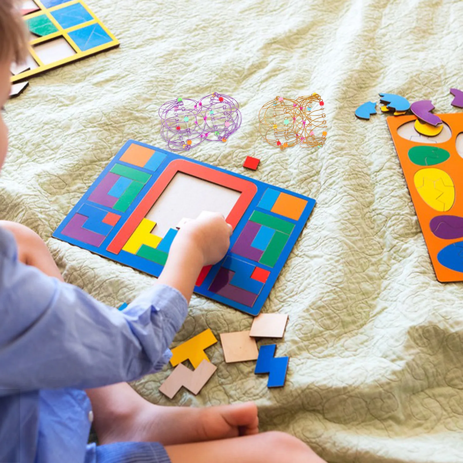 Bucles mágicos de hierro flexibles, creativos para lógica de imaginación, aro de Metal, accesorios para trucos, manualidades, 2 uds.