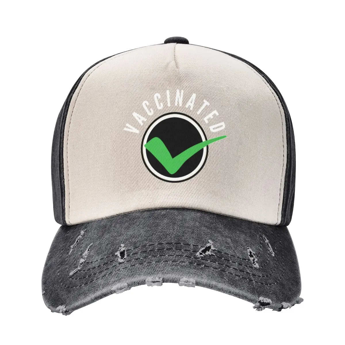 Fully Vaccinated Check Black Baseball Cap dad hat Christmas Hat For Women Men's