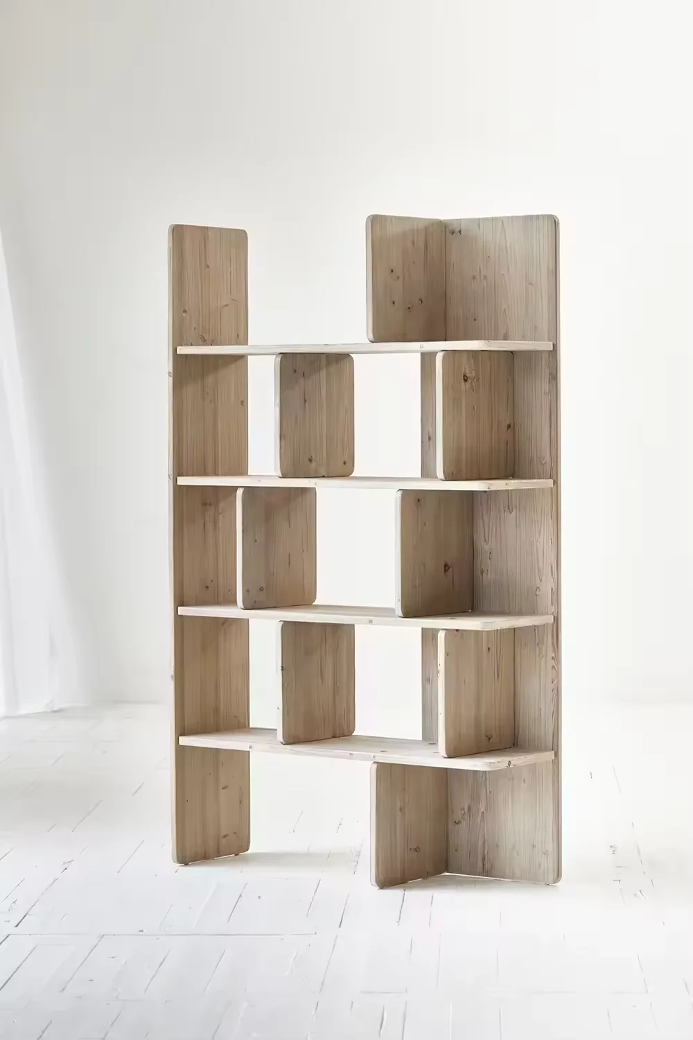 ！@Solid Antique Farmhouse Style Recycled Pine Storage Cabinet Wooden Display Bookshelf Living Room  Decor