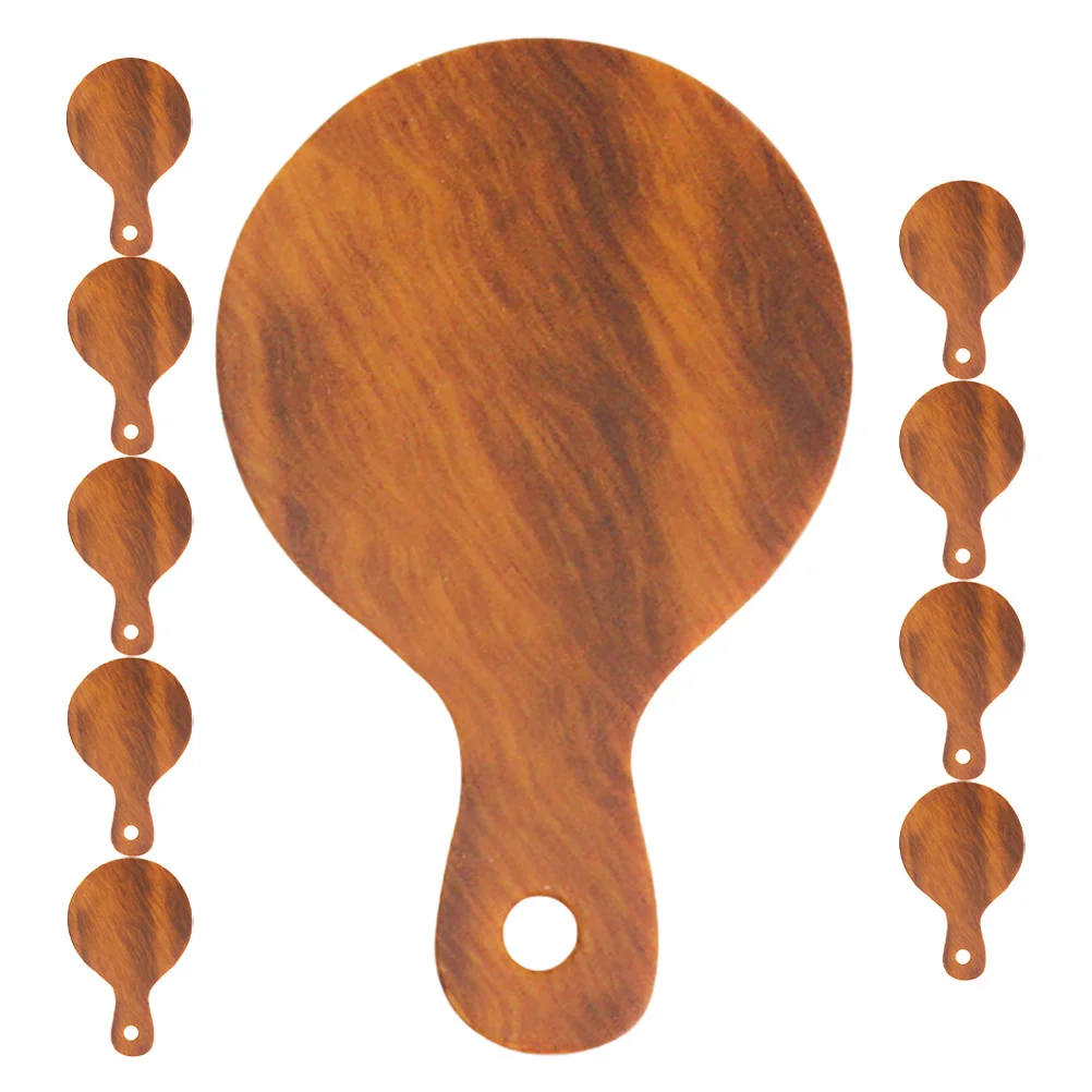 

10Pcs Wooden Miniature Cutting Boards Round Bread Tray for DIY Mini Kitchen Scene Micro Scene Decorations Photo Props