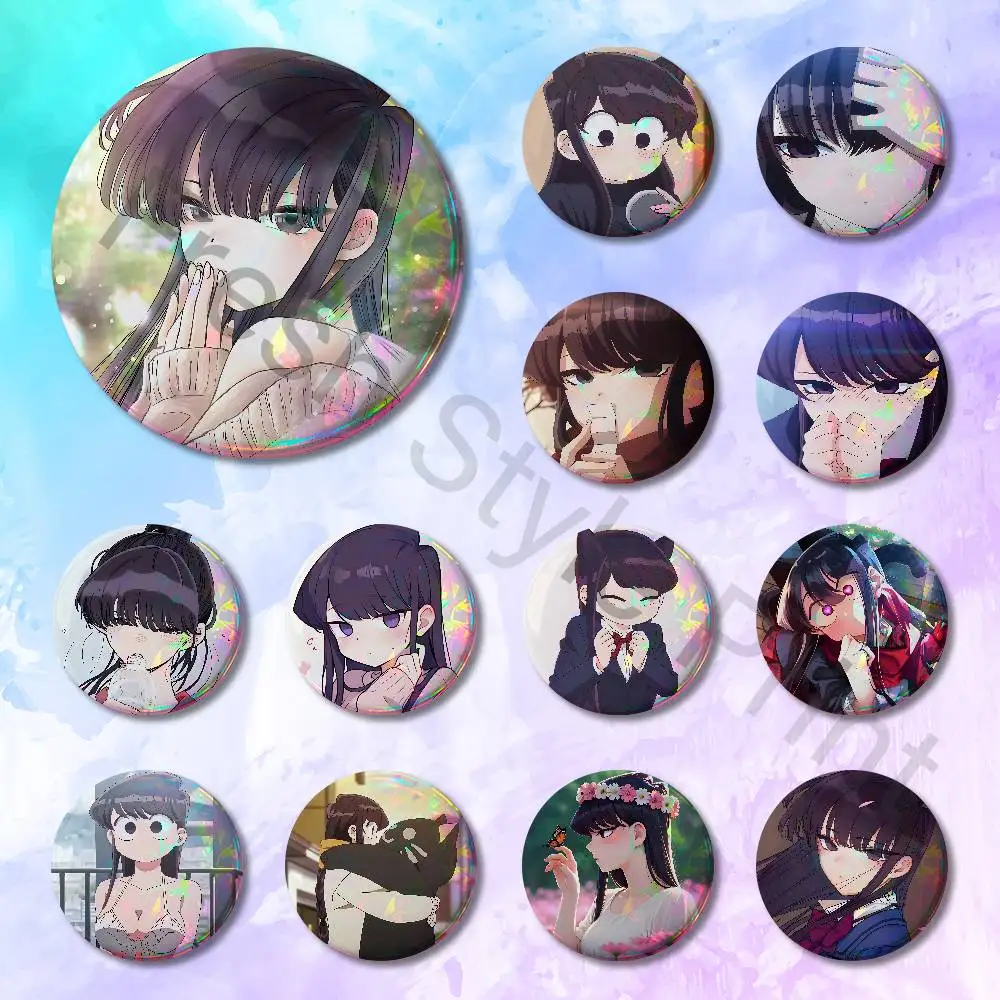Cute K-Komi S-Shouko Pins 58mm Cute Cartoon Badge Handmade Brooches for Backpack Accessories