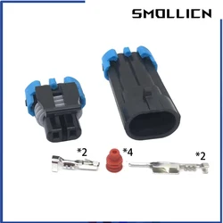 2 Sets 2 Pin Sealed Equivalent PA66 Automotive Waterproof Connector Male Or Female Housing Connector 12052641 12162000