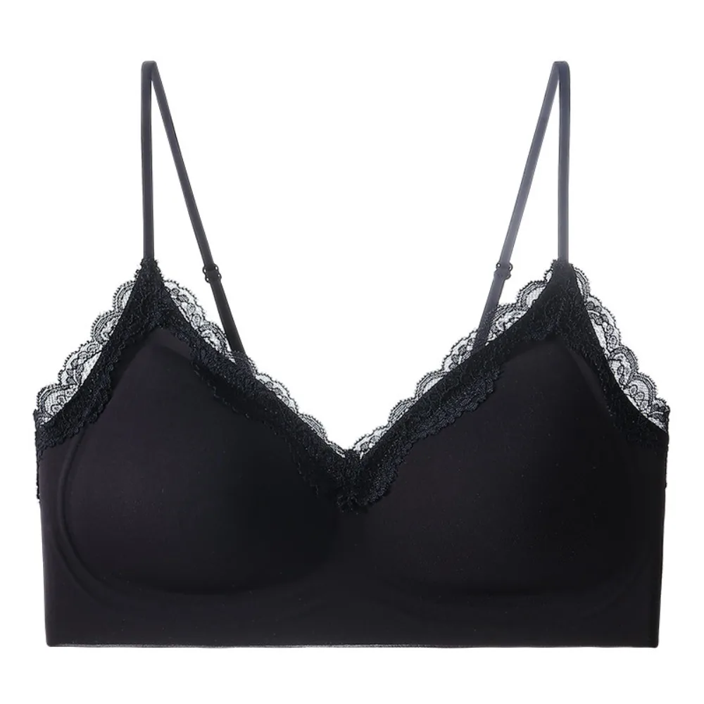 

Traceless Wireless Deep V Bra Shockproof Close-fitting Lace Brassiere for Women Anti-sagging Beautiful Back Push Up Underwear