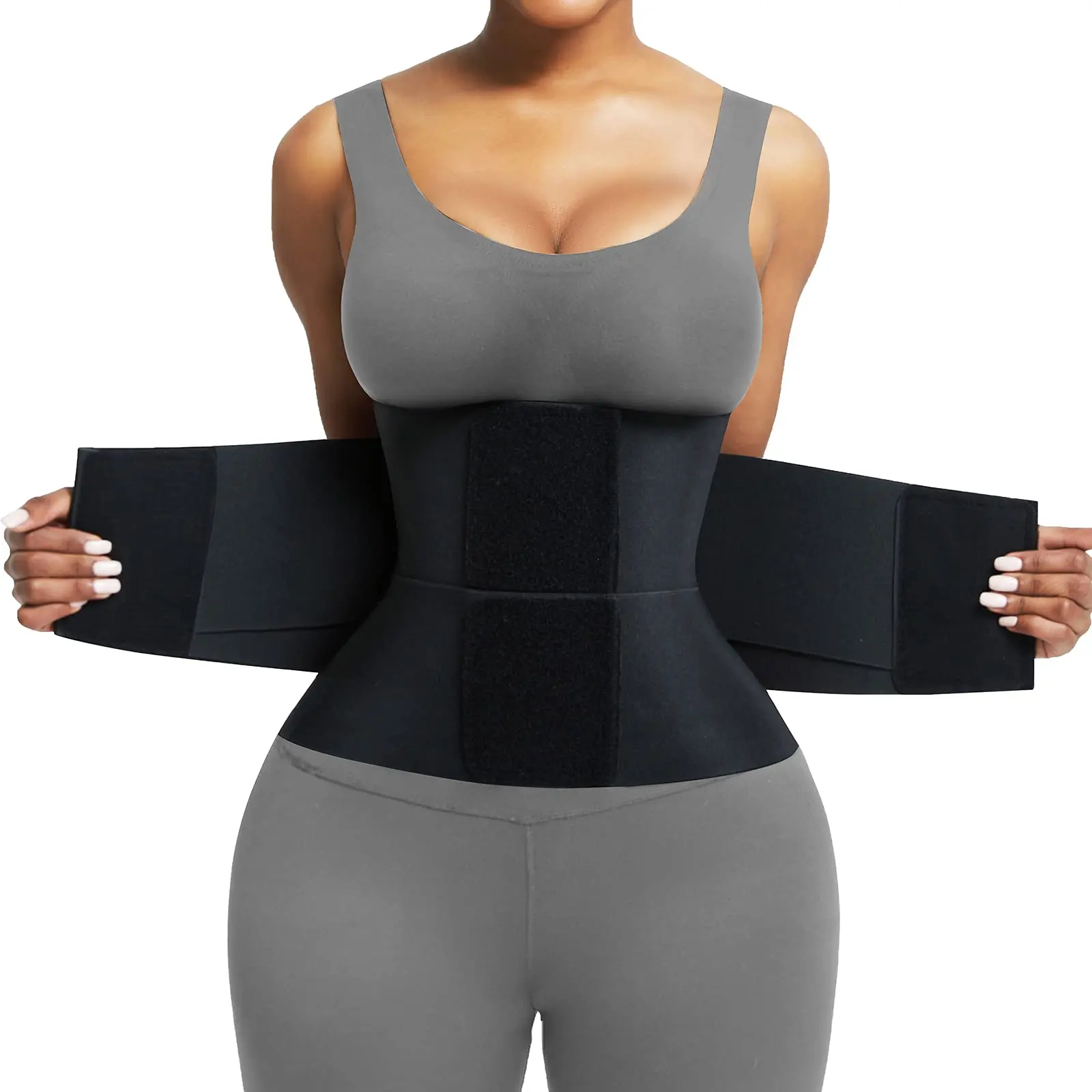 

Heavy-Duty Slimming Waist Trainer Belt with Breast Support - Eyelet Detail, Durable Sports Waist Trimmer for Enhanced Workout Sw