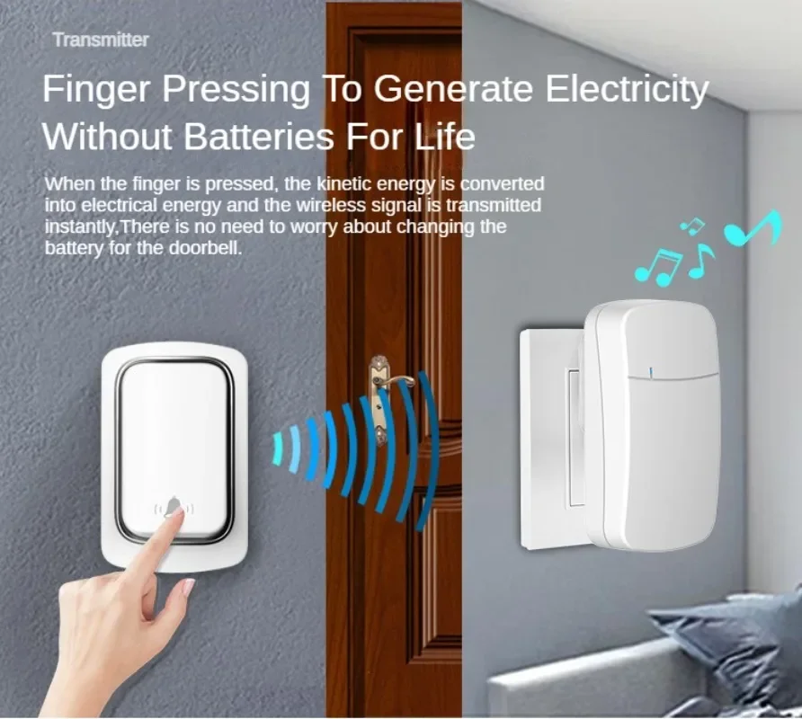 Household wireless ring doorbell digital music Ding Dong self-generated remote control wifi doorbell elderly pager