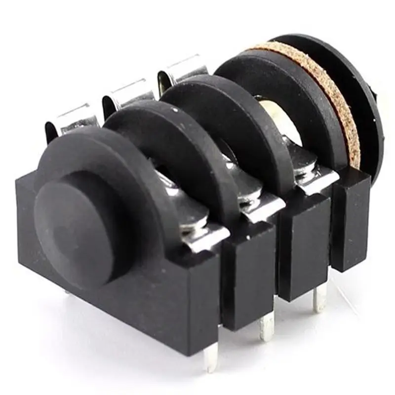 FULL-6.35 Mm Stereo Audio Socket Jack Connector, 1/4