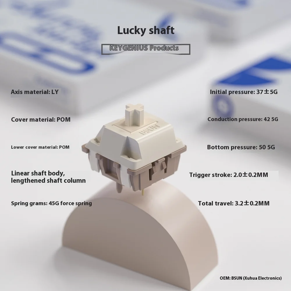 Teclado mecânico personalizado, eixo Keygenius, eixo Bsun satélite, lubrificação de fábrica, interruptor do eixo DIY, presente de computador, 50g, 35 Pcs