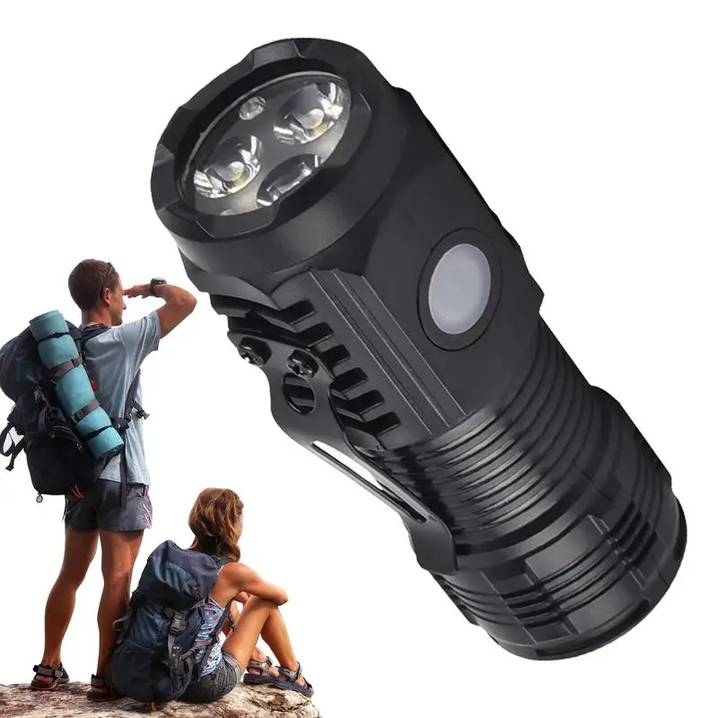 Three-Eyed Small Flashlight Multi-functional Small Flashlights Bright LED Small Pen Clip Flashlight Waterproof Powerful Handheld