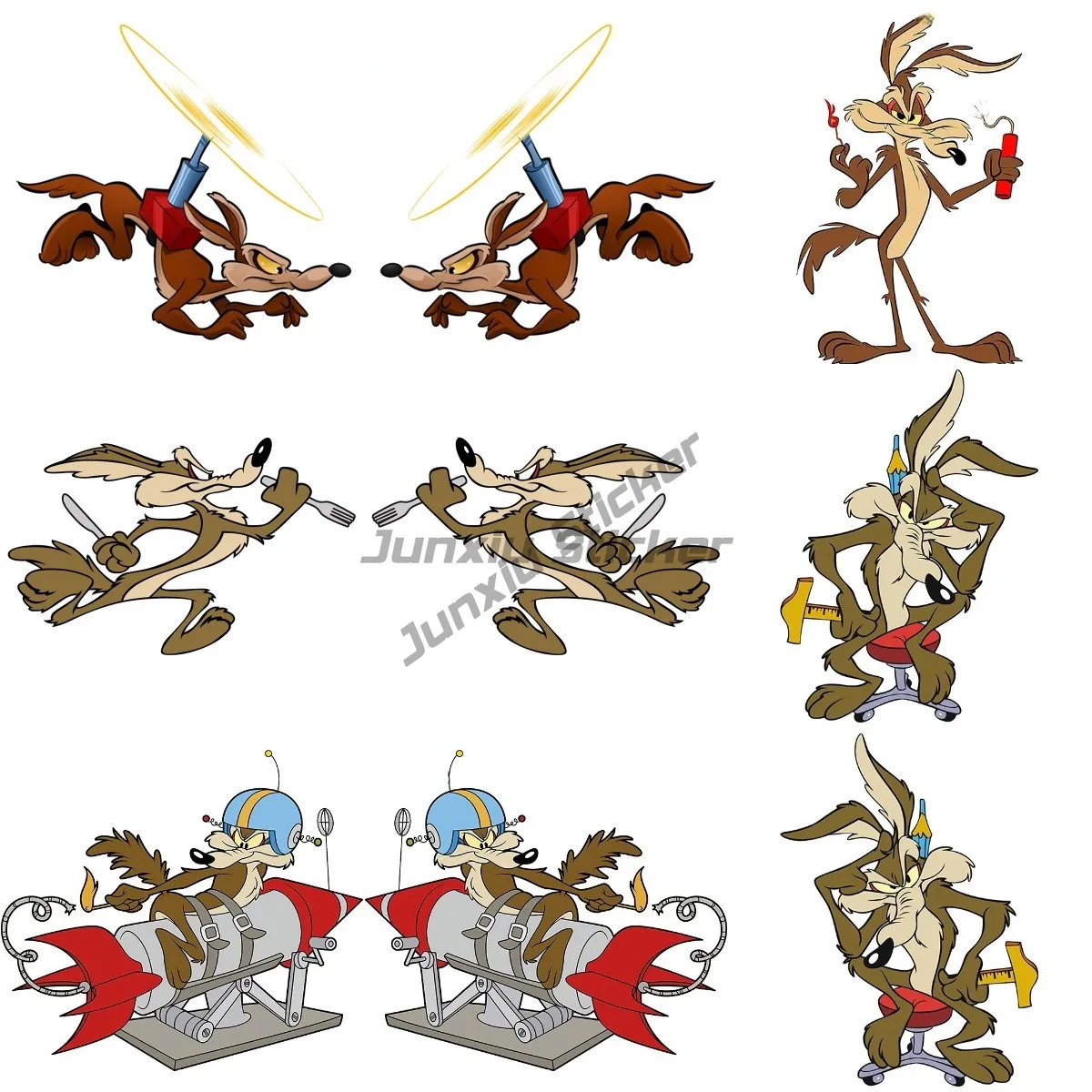 

Wile E. Coyote Funny Sticker for Table Wall Room Off-road Laptop Camper Truck Window Motorcycle Car Bicycle Decal Customizable