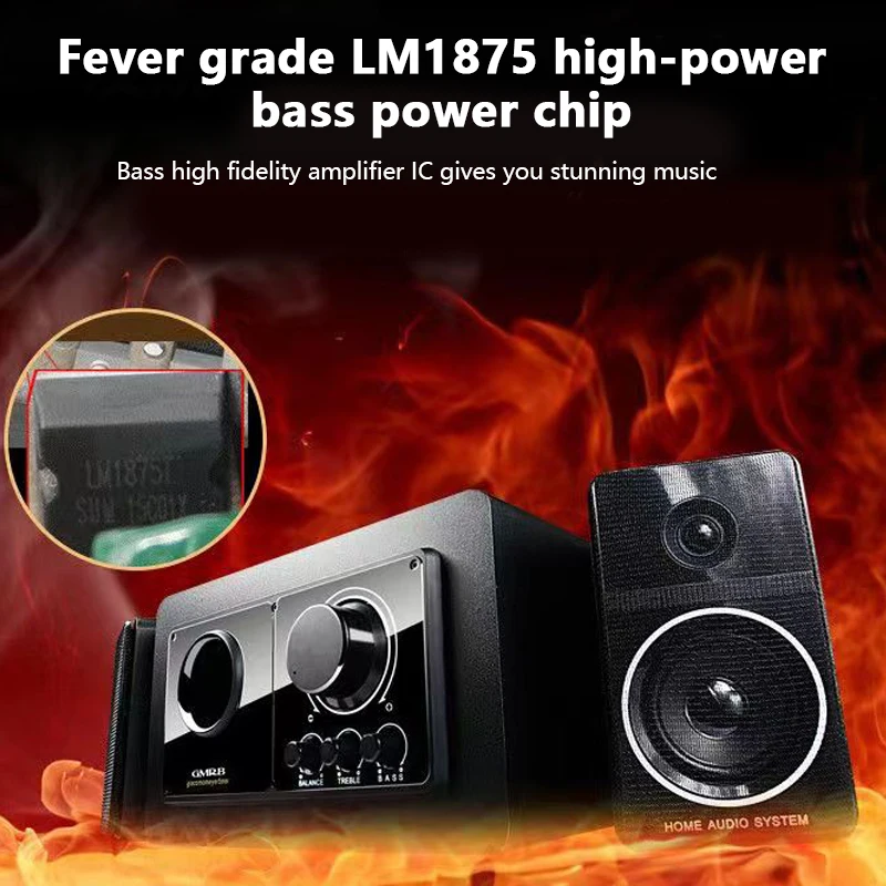 60W High Power USB Big Volume Subwoofer Wired Multimedia Bluetooth Speaker Home Desktop Computer Audio 2.1 Notebook Game Speaker