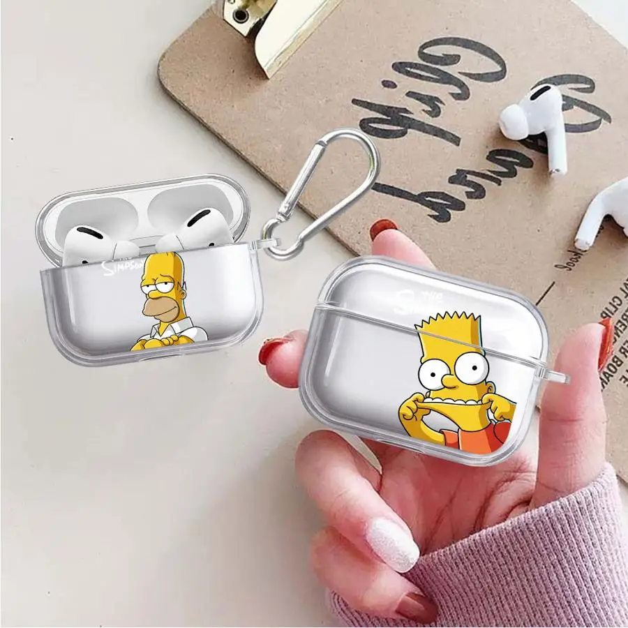 

Clear Earphone Cases Cover Case For Airpods Pro2 2 4 1 3 Pro3 Pro Cute Fun Simpson