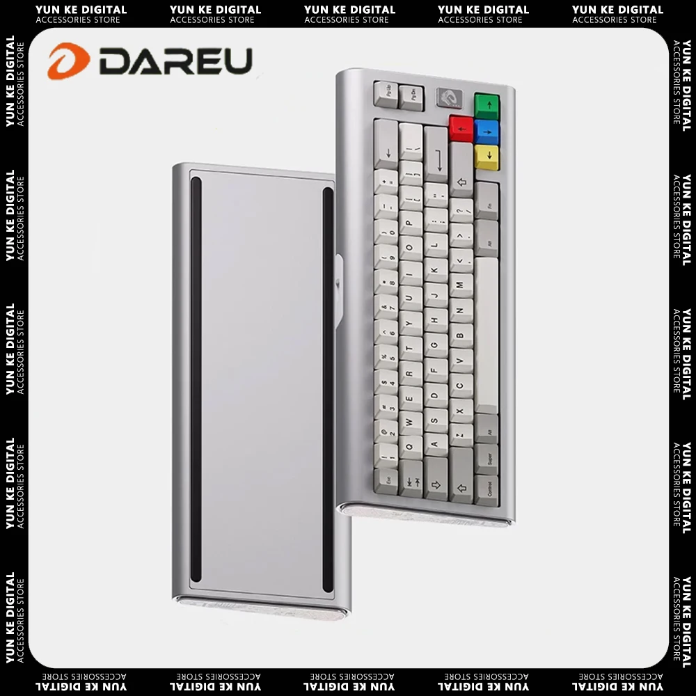 

Механическая клавиатура с ЧПУ Dareu CHAOSERA Cupid65, Двухрежимная Проводная игровая клавиатура из алюминиевого сплава, RGB прокладка, аксессуары для ПК и игр