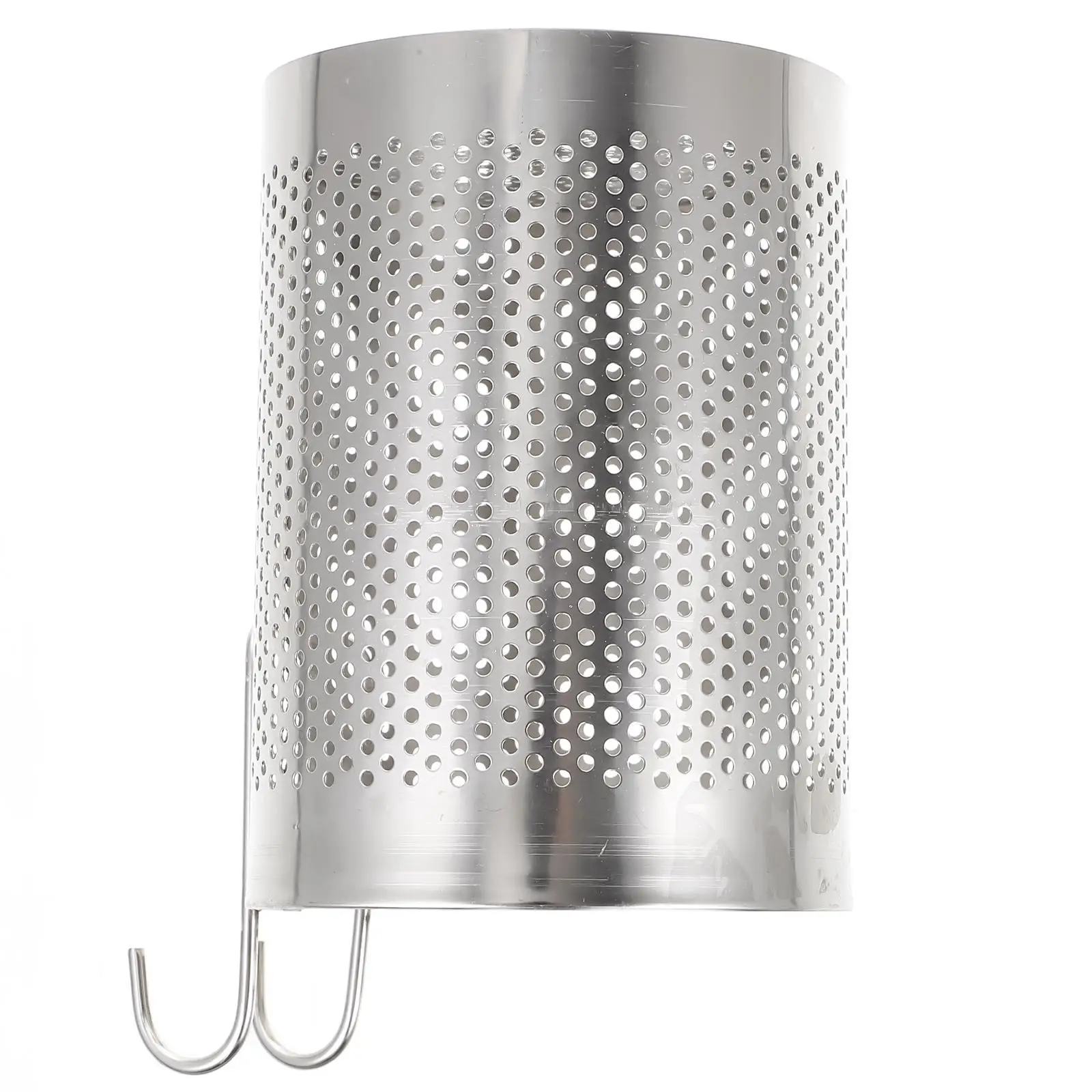 

2PCS Stainless Steel Chopstick Cage Utensil Holder With Mesh Design Cutlery Drying Rack Hanging Type Kitchen Storage Jar Drainer