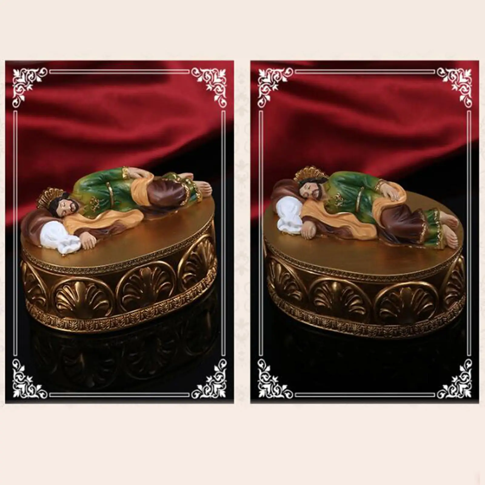 Estatua de San José de Resina, Joyero Católico, Organizador de Anillos Antiguo, Figura Religiosa, Regalos para la Iglesia, Decoración Sagrada