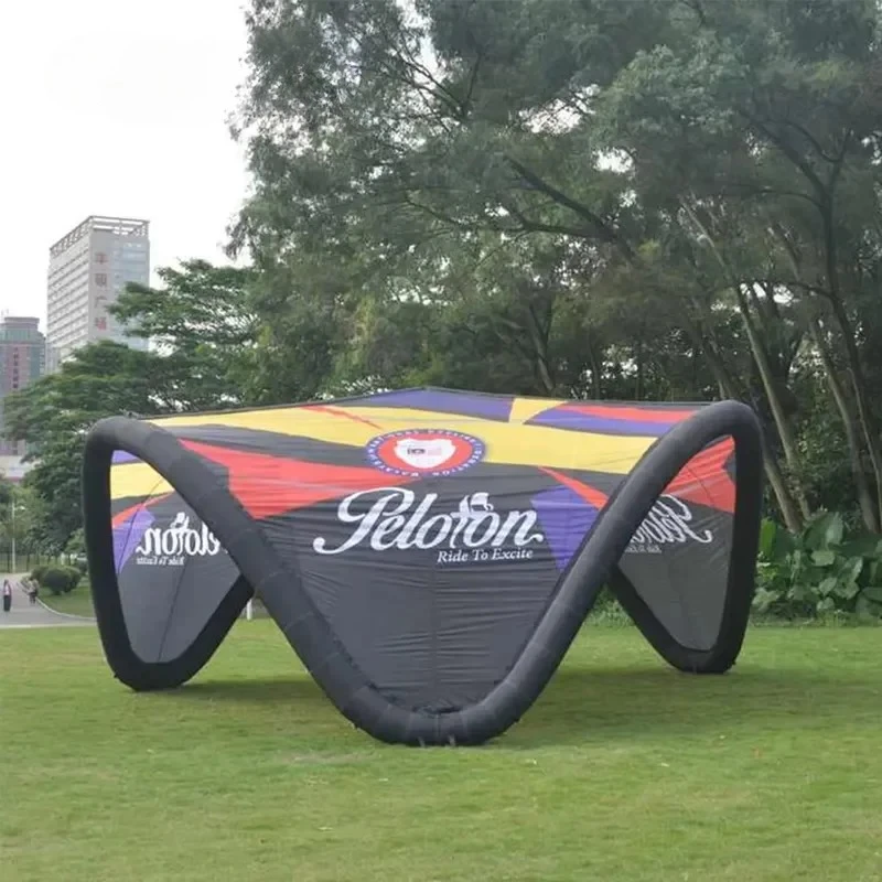 KCCE Custom Logo V Shape Waterproof Inflatable Advertising Tent Inflated Airtight Gazebo Canopy Tent for Brand Promotion