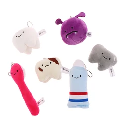 1PC Cute Fun Plush Doll Toy Cartoon Stuffed Tooth Toothpaste Toothbrush Dolls Keychain Bag Pendant For Kids Gifts