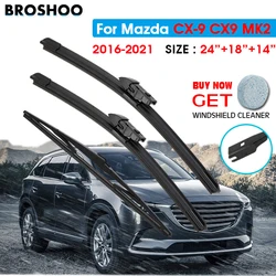 Car Wiper Front Rear Blades Set For Mazda CX-9 CX9 MK2 2016 2017 2018 2019 2020 2021 Front Rear Window 24