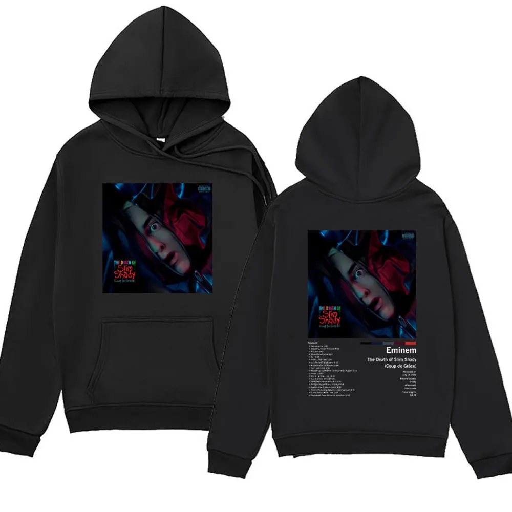 

Rapper Eminem The Death of Slim Shady Album Graphic Print Hoodie Men Autumn Winter Oversized Sweatshirt Fashion Casual Pullover