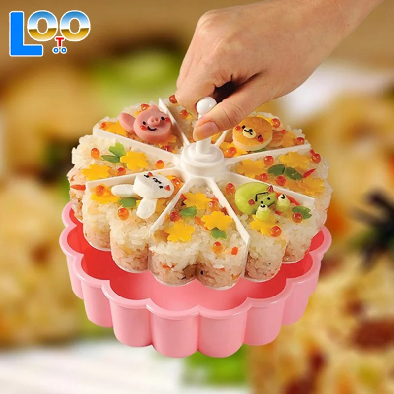 Stampo per sushi fai-da-te Triangolo per il pranzo Palla di riso Scatola per il pranzo Cipolla Palla di riso Pressa per alimenti Triangolo per sushi Creazione di stampi Set di sushi Utensili da cucina