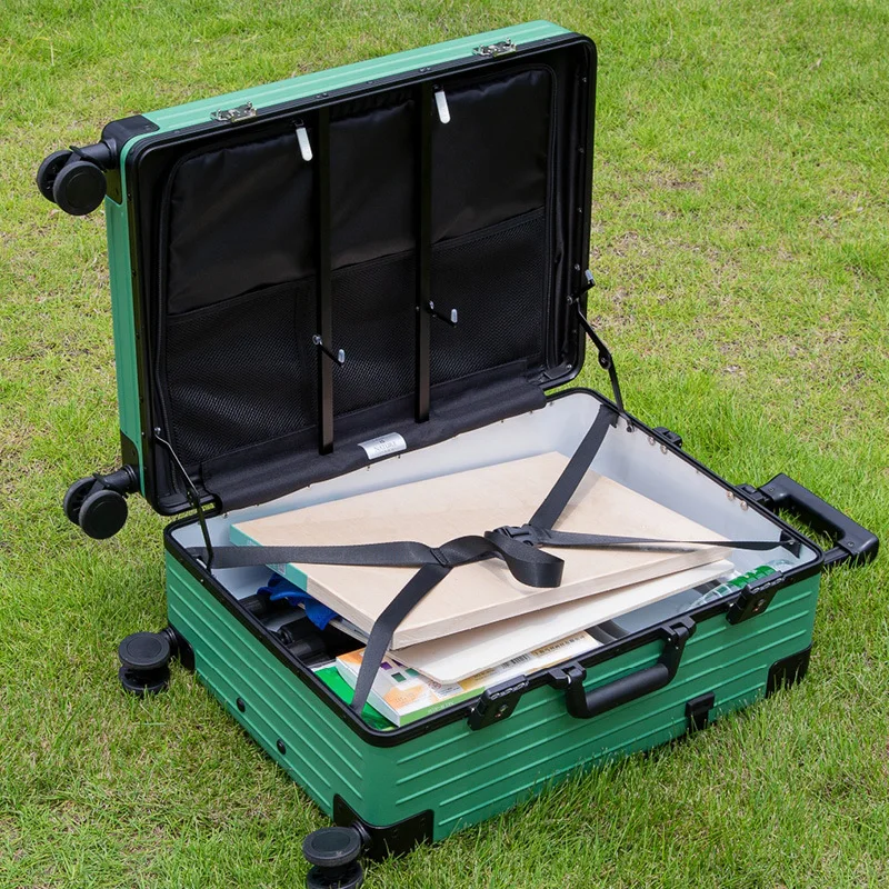 Painting Suitcase Outdoor Sketching Art Special Easel Rolling Luggage 24" 4K Painting Storage Tool Box Portable Password Trolley