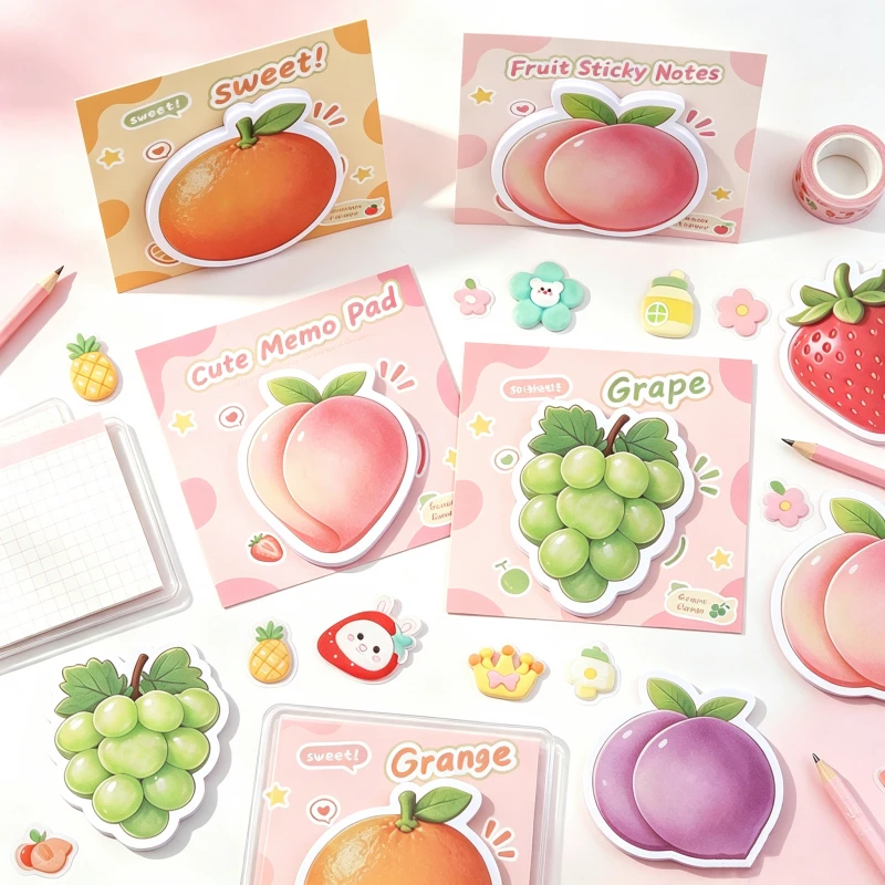 Unconventional Fruit Sticky Notes Cute cartoon notepad with tearable notesNPost creative notes and messages