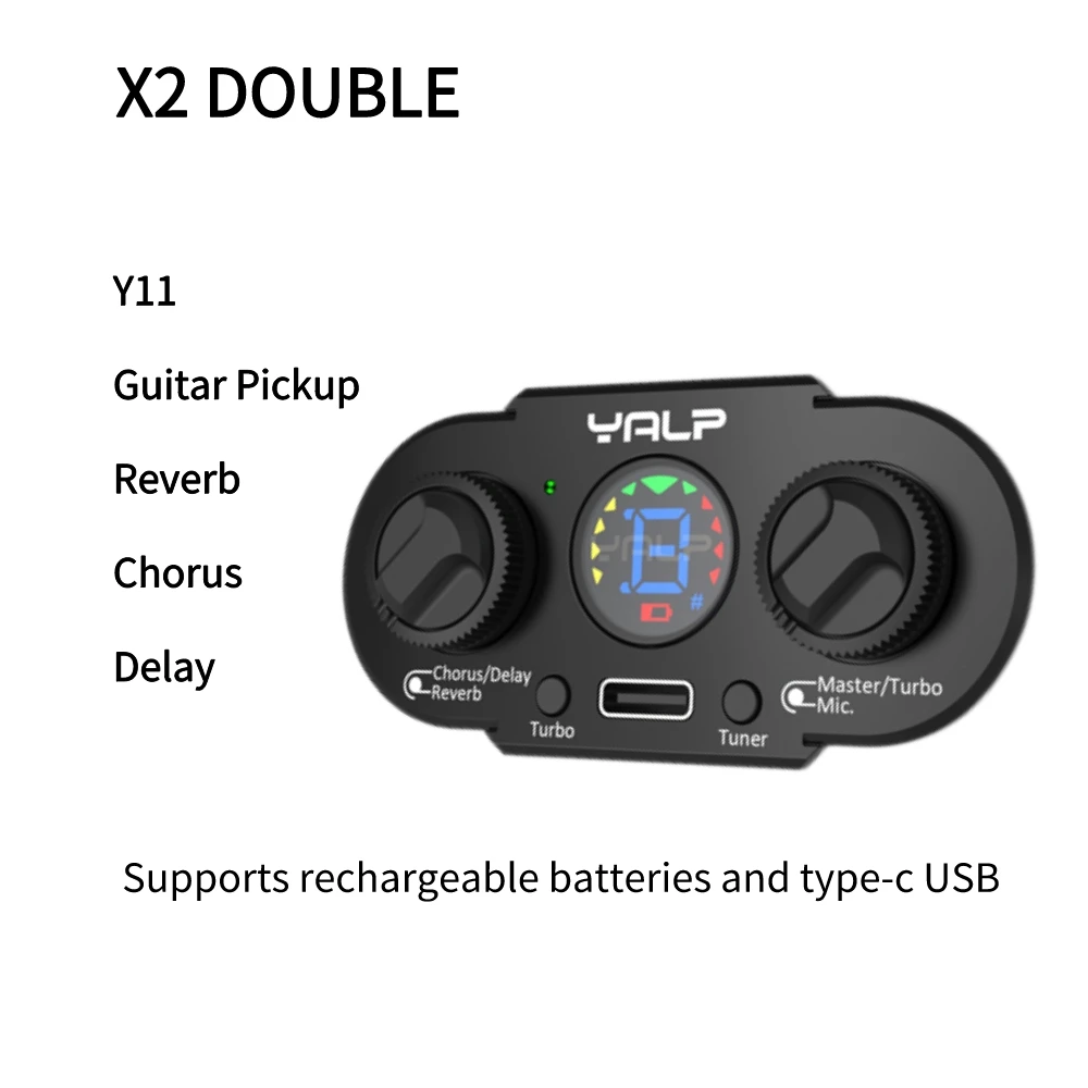 DOUBLE Y11 Guitar Pickup Classical Folk Amplifier Audio Vibration Amp Guitar Preamp Speaker Double x2 Guitar Pickup Equalizer