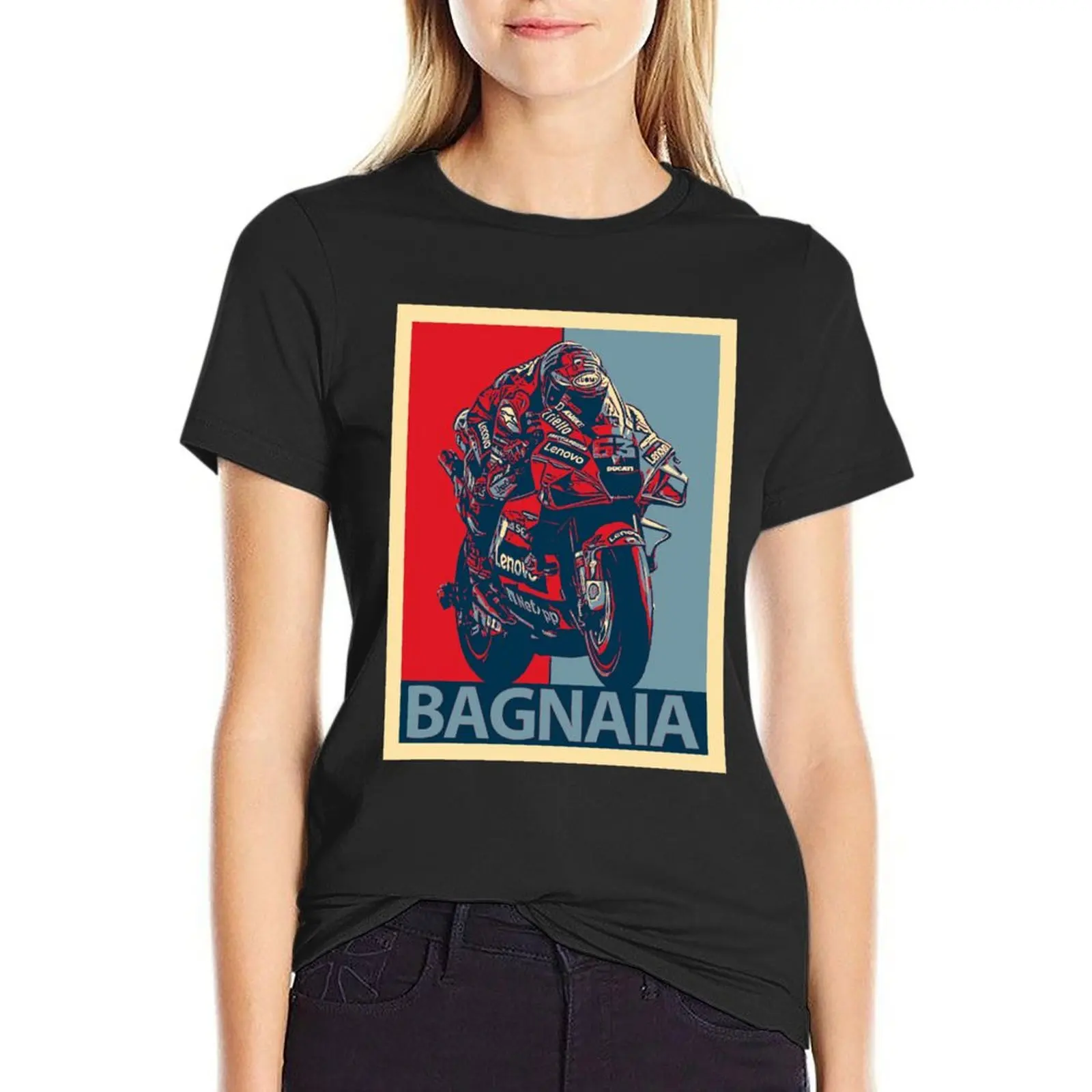 

Francesco Bagnaia T-Shirt Blouse aesthetic clothes animal print shirt for girls tops Women's t-shirt