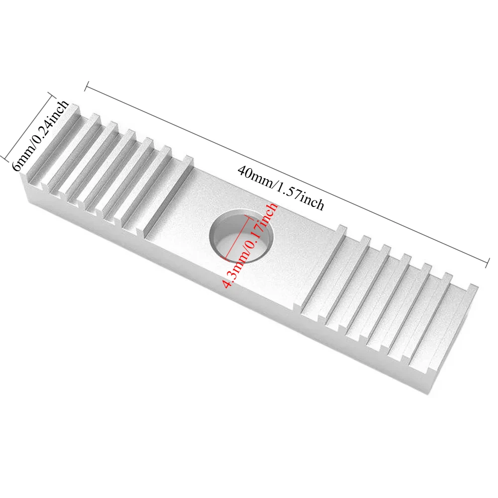 1-10PCS GT2 Timing Belt Fixing Piece 9*40mm Aluminum Alloy Tooth Clamp Anodized CNC Clip Reprap 3D Printer Accessories