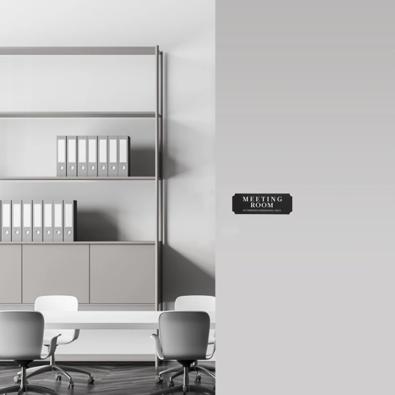 

5Pcs Self-Adhesive Waterproof Meeting Room Sign Sticker 9.1x3.2in High-Visibility White Text on Dark Background for Office