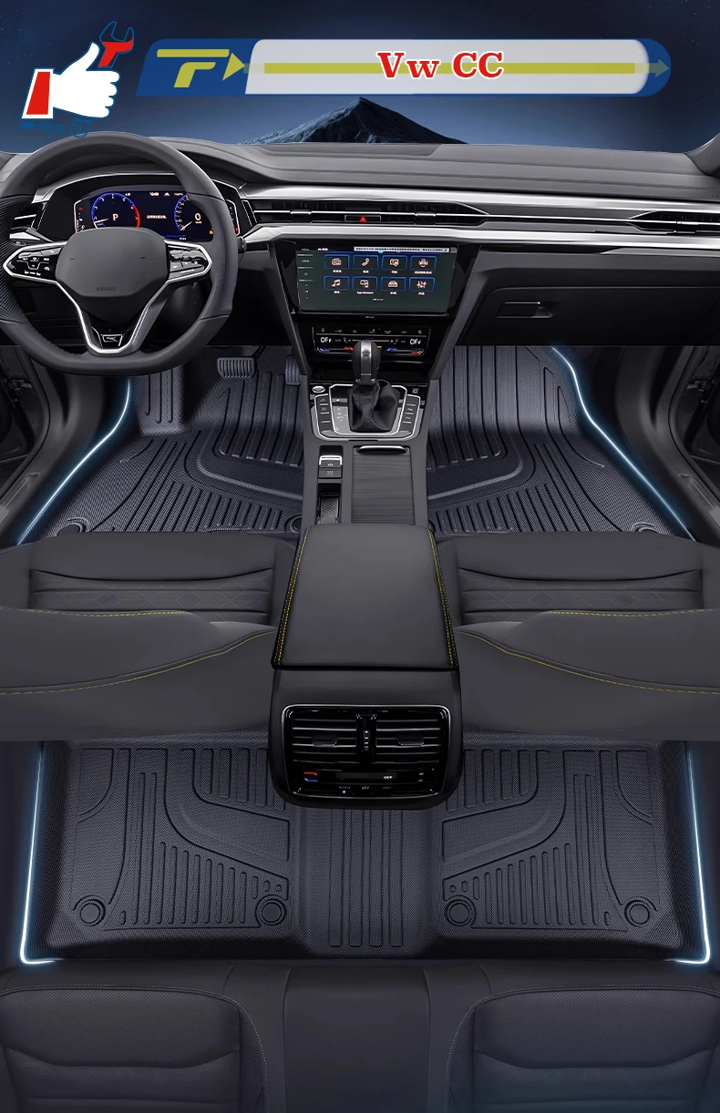 

Left-hand Drive Car Floor Mat For Vw CC 2024 Full-Surrounded Foot Mat Mat Floor Liner Floor Carpet Water-proof Mat