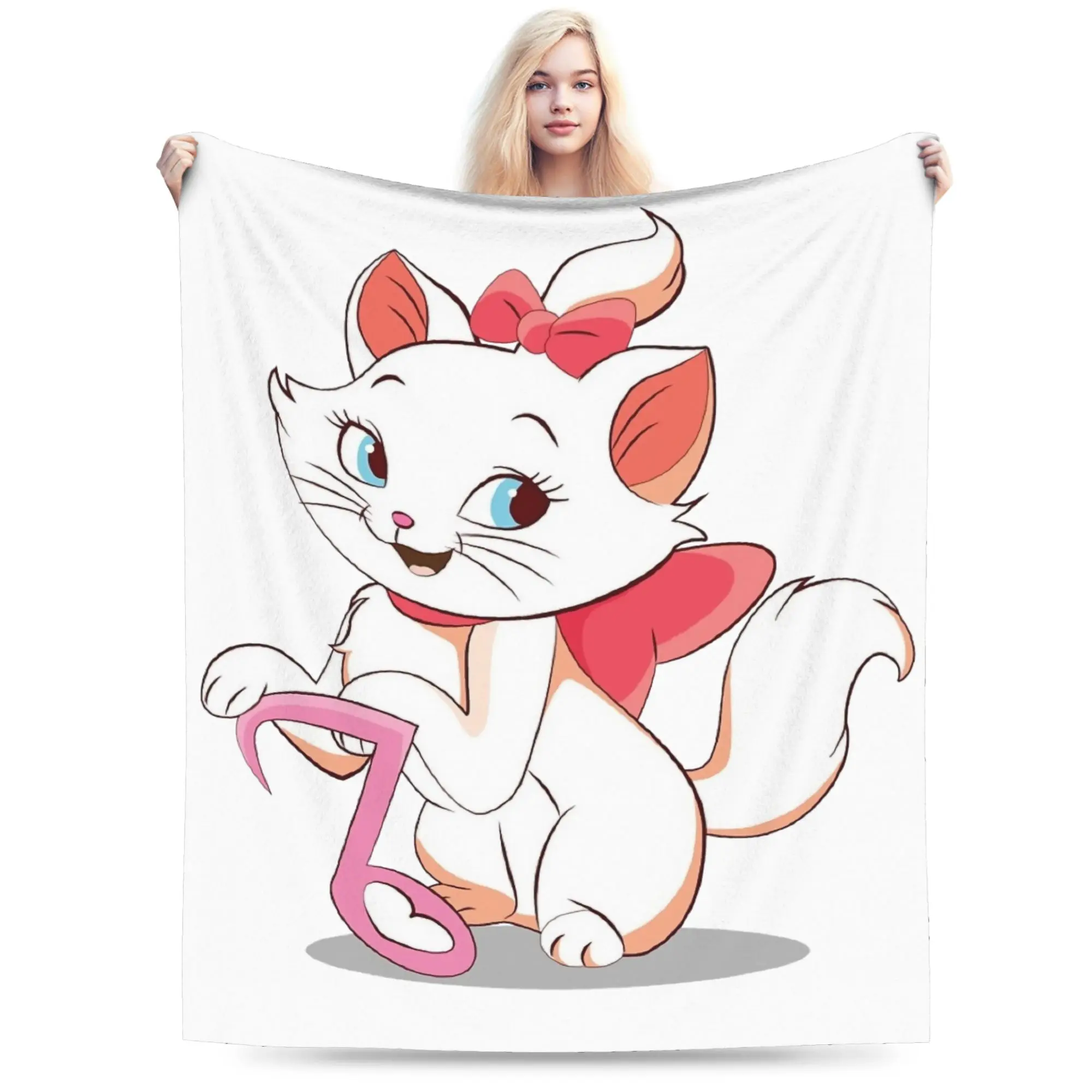 ماري كات بطانية الفانيلا الديكور ديزني متعددة الوظائف سوبر الدافئة رمي البطانيات للسرير سيارة المفارش