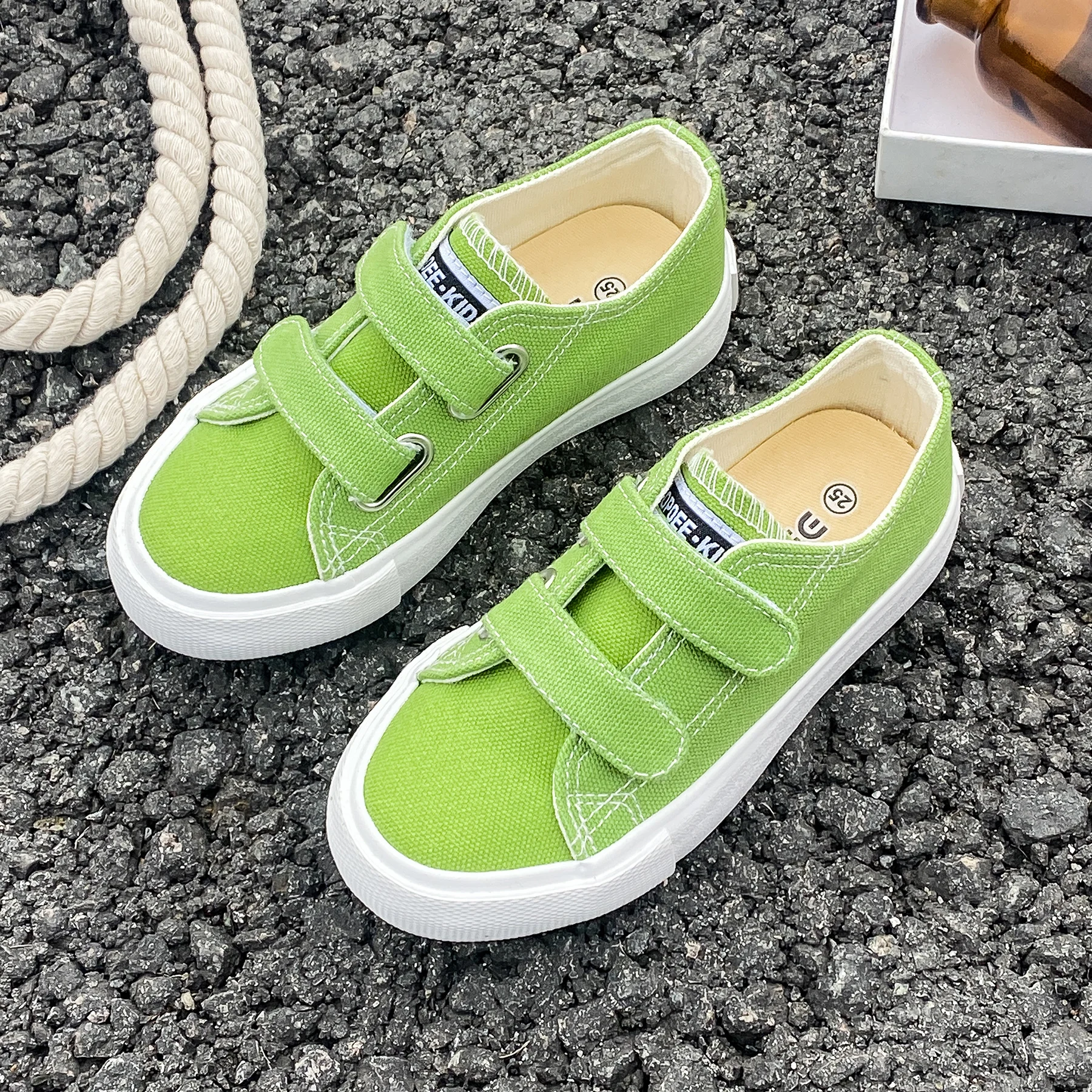 5059 Spring and Autumn New Fashion Children\'s Canvas Shoes Solid Color Boys andGirls Board Shoes Korean Soft Sole Skateboarding