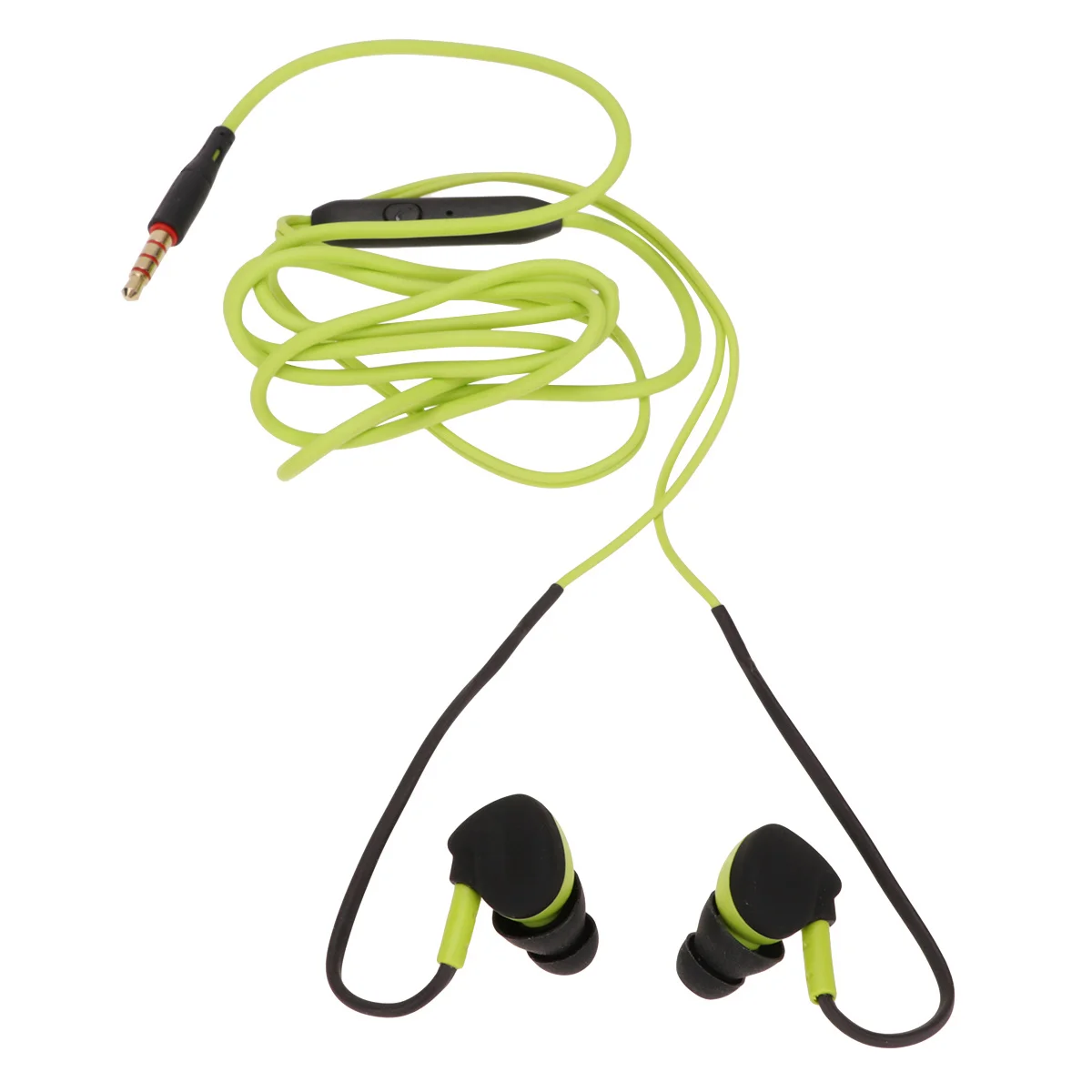 

3.5mm Waterproof Headphones in Ear Bass Headset Wired Ear Buds Mic Green Enhanced Sweat Resistance Sport Headphone