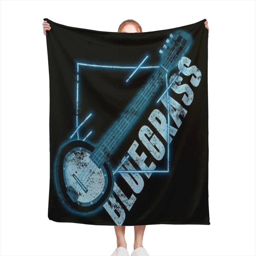 

Bluegrass Banjo Guitar Country Music Medium Blanket Comforter Flannel Soft throw Blankets Warm Home and Decoration