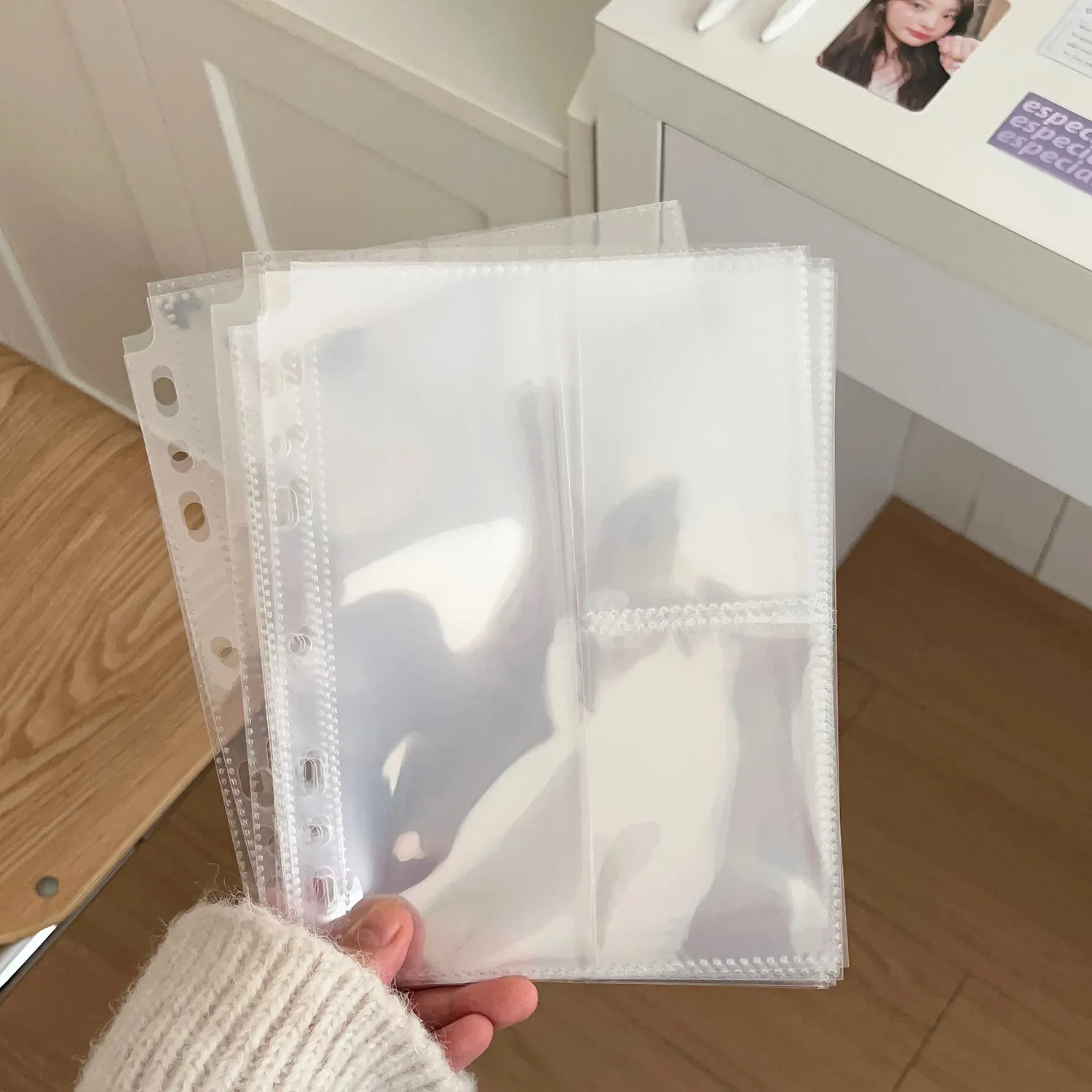A5 7 Löcher Transparent Datei Halter Notebook Lose Blatt DIY Dokument Tasche Binder Ringe PVC Lagerung Bindung Ordner