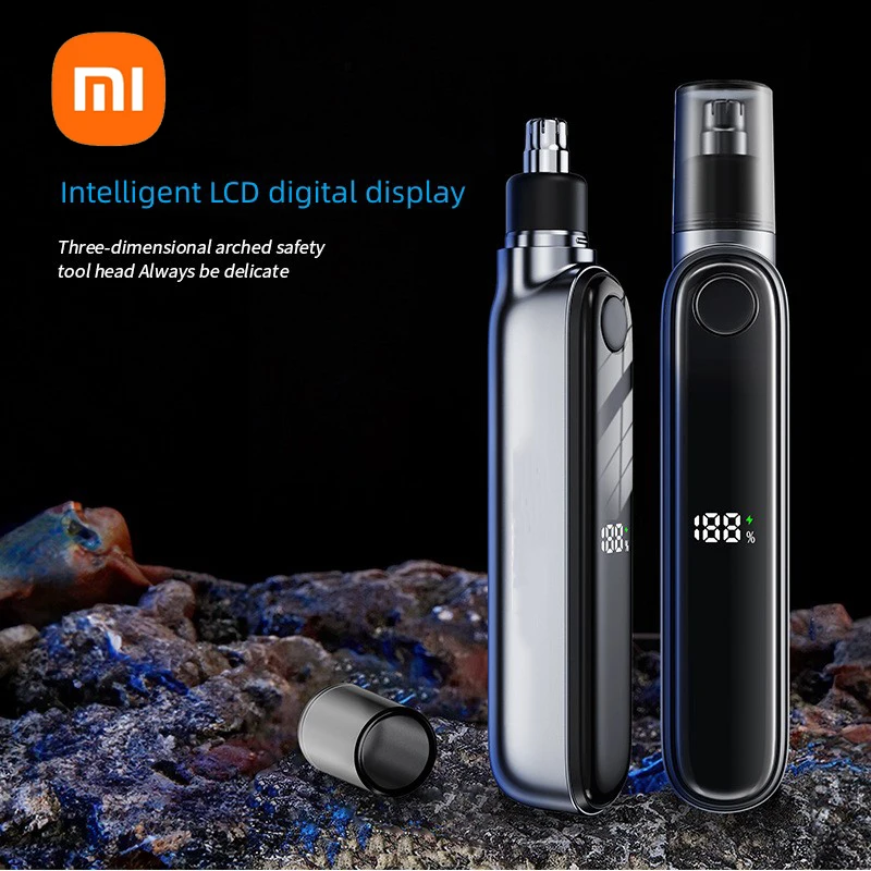 NEW XIAOMI Mijia Electric Nose Hair Trimmer 13000rpm Intelligent LED Digital Display With Double-edged Blade Trimmer For Nose