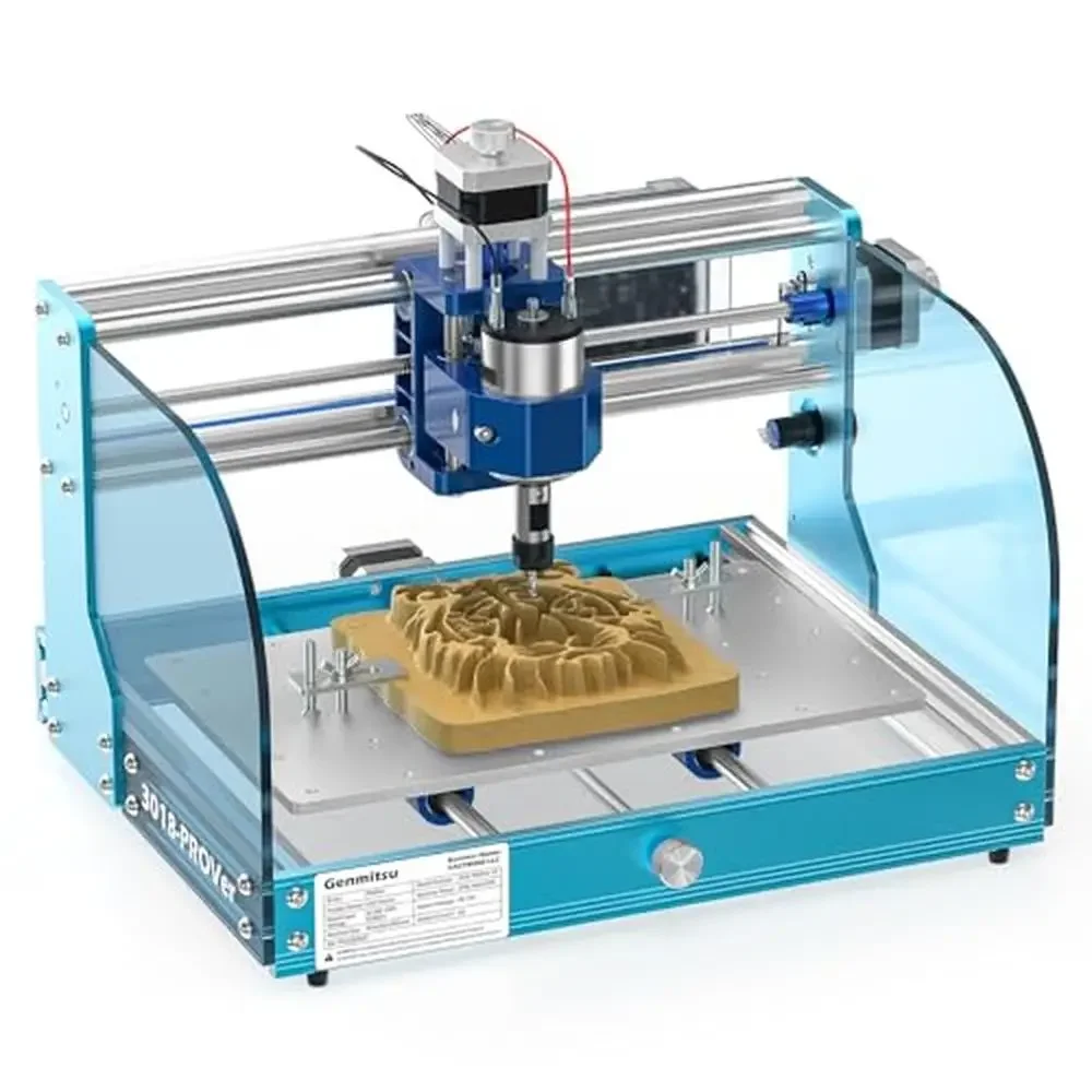 CNC 라우터 키트 조각기 목재 기계 겐미츠, 이상적인 초보자 리미트 스위치, E-스톱 Z-프로브 액세서리 알루미늄, 3018-PROVER V2