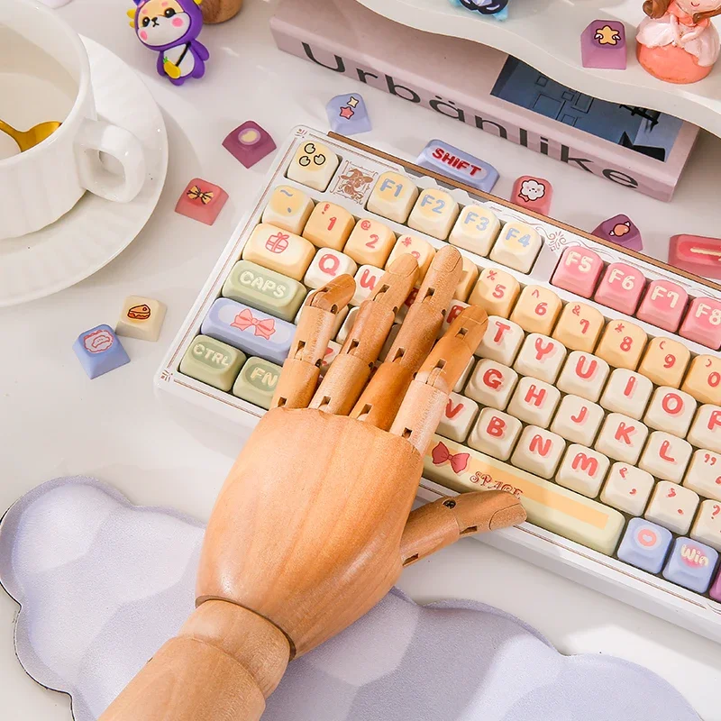 Sleepwalking Keycaps Cream Wind FA Height PBT Hot Sublimation Schoolgirl Personality Cute Mechanical Keyboard 68/80/87/98